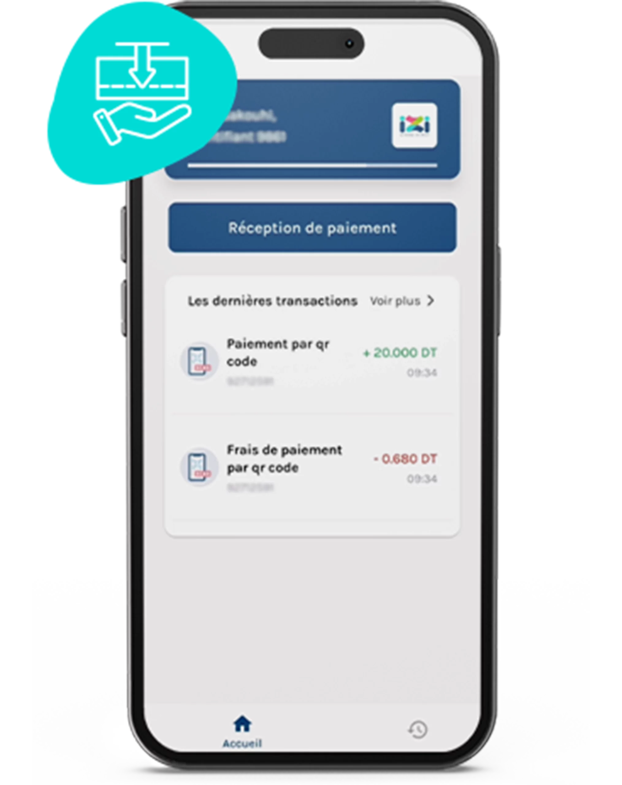 01 - Cliquez sur « Réception de paiement »