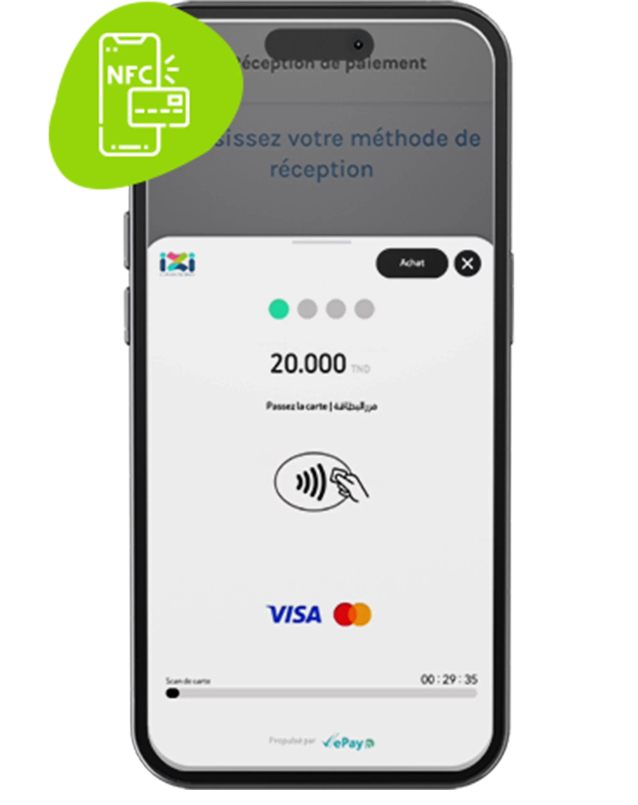 04 - Placez la carte NFC près du téléphone